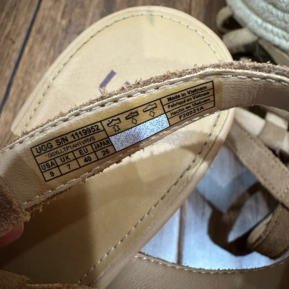 UGG Women's Strappy Tan Sandals size 9